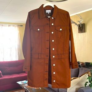 Ganni brown denim mini dress size 38